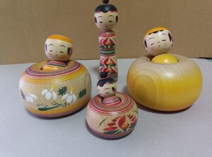 弥治郎系 伝統こけし 佐藤裕介作４点セット　中古品