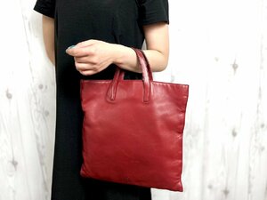 極美品 LOEWE ロエベ アナグラム ハンドバッグ トートバッグ バッグ レザー 赤 A4可 ナッパレザー 71833Y