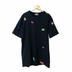 美品 19SS DIOR HOMME ディオールオム ボロ刺繍 クルーネック ポケットTシャツ BORO EMBROIDREY 半袖カットソー XS ブラック 013