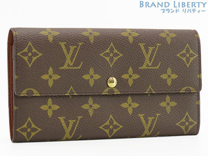 未使用 ルイヴィトン LOUIS VUITTON モノグラム ポシェットポルトモネクレディ 二つ折り長財布 サラ ダークブラウン M61725