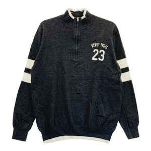 【1円】23区GOLF ニジュウサンクゴルフ ハーフジップ 長袖ニットセーター グレー系 L [240101191411]