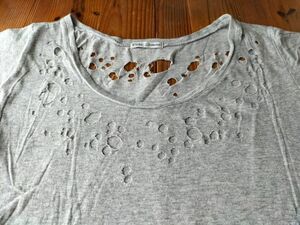 ●ダメージ 加工 カットソー Tシャツ ★レデイース・MサイズUSED②