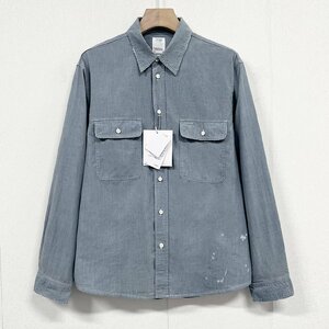 新品同様 VISVIM ビスビム 20SS HANDYMAN SHIRT L/S DMGD(C/SI) ハンディーマン シャツ ロングスリーブ ダメージド 0120105011010 サイズ2