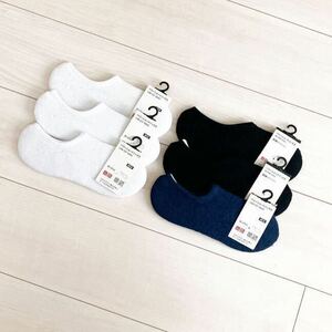 UNIQLO ベリーショートソックス 6足セット 25-27cm ホワイト ブラック ブルー ユニクロ LOW CUT SOCKS NIKE NO SHOW UniqloU UNIQLO:C +J