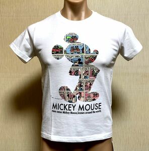 新品　ルパート　ヴォーギッシュ　アニメシルエットミッキーTシャツ　ホワイト　メンズS/肩幅37cm　定価7,590円　送料クリックポスト185円