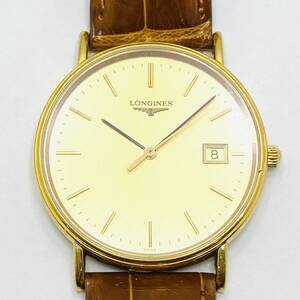 LONGINES ロンジン グランドクラシック クォーツ腕時計 L4.636.2 動作品 稼働品 ゴールド文字盤 デイト