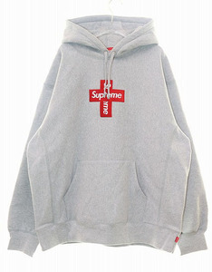 シュプリーム SUPREME 20AW CROSS BOX LOGO HOODED SWEATSHIRT XL HEATHER GREY クロス ボックス ロゴ フーデッド スウェット パーカー☆AA