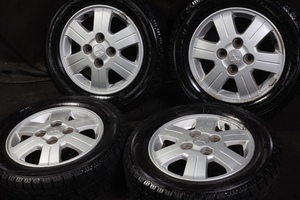 ★バリ山 155/65R13 三菱純正アルミ 国産TOYO GARIT GIZ 2021年製 スタッドレス 4本セット EKスポーツワゴントッポミニカ等