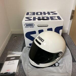 超美品 SHOEI ショウエイ フルフェイス ヘルメット Glamster グラムスター オフホワイト 白 2022年8月 Lサイズ 59cm バイク (189)