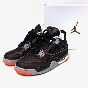 【未使用】AIR JORDAN 4 RETRO SE エアジョーダン スニーカー メンズ 24.5cm CW7183-100 ブラック×オレンジ 普段使い HMY