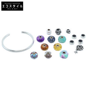 【美品】TROLLBEADS トロールビーズ 925S 天然石/ガラス/パール/シルバービーズ・スペーサー・バングル 計17点