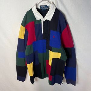 POLO by RALPH LAUREN ラガーシャツ　クレイジーパターン　古着　Lサイズ　