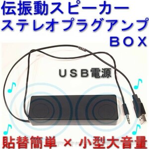 伝振動スピーカーステレオＢＯＸ　ミニプラグ　ＵＳＢ電源　　★4鄭11