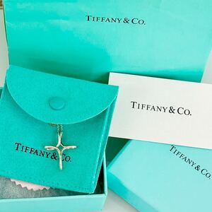 【美品】TIFFANY＆Co.ティファニー エルサ・ペレッティ オープンクロス ネックレス シルバー925 箱 保存袋付き