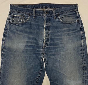 60S LEVIS リーバイス501BIGE 足長R アタリ抜群！濃淡！実寸W約35～36インチ リペア済み【検索501XX 502 606 505 