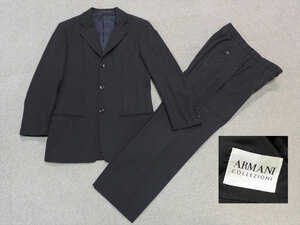 ●23 ARMANI COLLEZIONI ◆ブラック 3ツ釦シングルスーツ・ビジネススーツ ◆ アルマーニ コレツィオーニ　検/ジョルジオ.アルマーニ