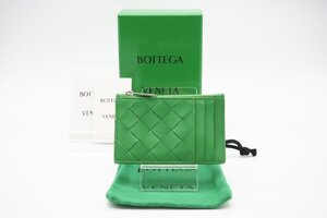 ☆安心の３大保証☆ ABランク ≪BOTTEGA VENETA ボッテガ ヴェネタ/コインケース≫ 680613 イントレチャート コインカードホルダーグリーン