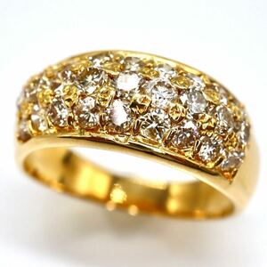 良品!!＊K18天然ダイヤモンドパヴェリング＊o 約4.3g 1.16ct ring 指輪 jewelry diamond EE1/EE3