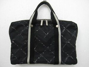 【本物】シャネル CHANEL PCバッグ ブリーフケース ビジネスバッグ 旧トラベルライン ナイロン 黒 シルバー金具■L27118YER-230629-4K