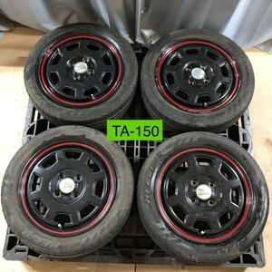 TA-150 激安 ホイール TK 14インチ 4H 5J +45 PCD100 165/60R14 4本セット( ムーヴ ミラ ミニカ アルト ラパン パレット など現状品