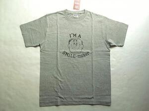 Lot.33005　クルーネックＴシャツ/SMILE-Maker（ダブルワークス） 杢グレー　＠Sサイズ　コットン100%　丸胴　ウエアハウス　デッド　新品