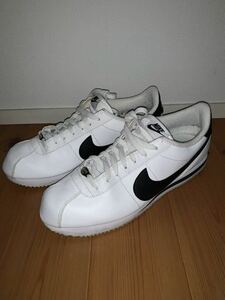 NIKE CORTEZ BASIC LEAZER コルテッツ ホワイト ブラック 28cm スニーカー ナイキ 