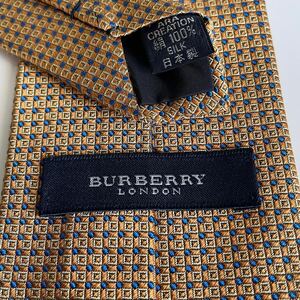 BURBERRY LONDON (バーバリーロンドン)ブラウンマイクロスクエア青点々ネクタイ