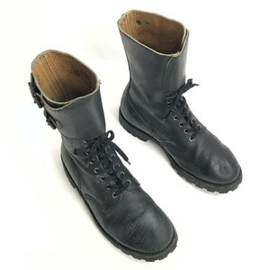 80s-90s?☆Argueyrolles/アーギロールス☆フランス軍/警察/本革/オフィサー/コンバットブーツ【28.5/黒】Leather/Boots/shoes◇bWB109-8