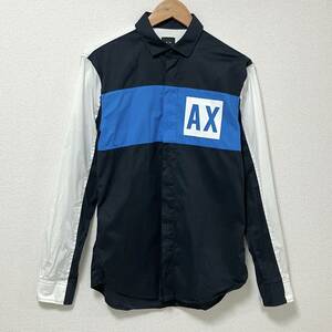 A/X ARMANI EXCHANGE ロゴ 長袖シャツ ネイビー 紺 メンズ Sサイズ アルマーニエクスチェンジ 4080090