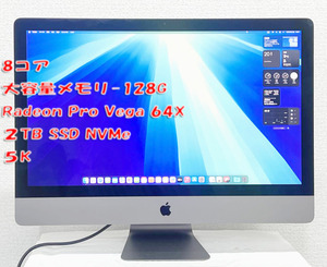 5K 27型液晶一体型 Apple iMac Pro A1862 2017 グレー Sequoia Xeon W-2140B/ メモリ-128GB /NVMe 2TB-SSD /Radeon Pro Vega 64X 管:1828h