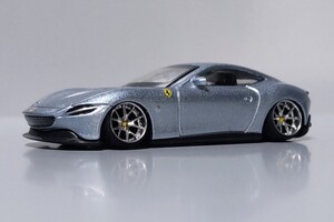 希少 レア ブラーゴ トミカ 3インチ 1/64 Ferrari Roma 改 フェラーリ ローマ 深リム ハイパーフォージド ローダウン カスタム イタリア