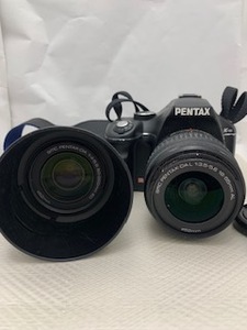 ☆ 1000円セール ☆ PENTAX K-m デジタル一眼レフカメラ レンズ2点 18-55mm / 50-200mm 中古 現状品　◆28123