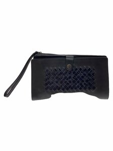 BOTTEGA VENETA◆セカンドバッグ/レザー/BLK