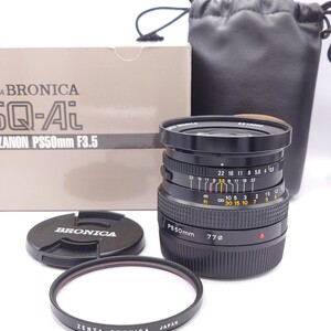 希少シリアル ZENZA BRONICA ZENZANON PS 50mm f3.5 ゼンザブロニカ ゼンザノン 広角 中判カメラ レンズ キリ番 シリアル一致元箱