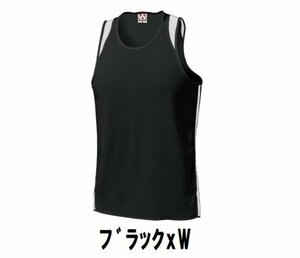 新品 陸上 ランニング シャツ ブラックxW Mサイズ 子供 大人 男性 女性 wundou ウンドウ 5510 送料無料