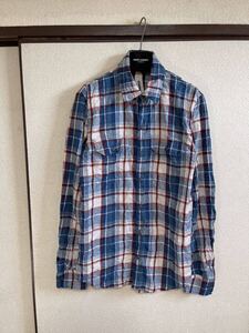 【シルク混】【レターパックプラス対応】 ATTACHMENT アタッチメント CHECK SHIRTS チェックシャツ 長袖 SILK シルク混 即決早い者勝ち