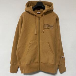 新品同様 standard California Champion リバースウィーブ ロゴ ジップ パーカー M スタンダード カリフォルニア チャンピオン parka Ron