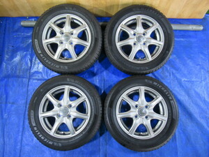 激安即決！美品 MiLLOUS 13-4B 4H/100 ET42 ＋ MICHELIN 155/65R13 2020年中古4本 ワゴンR ラパン アルト セルボ パレット ミラ T007024