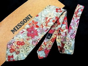 ♪今週の特売980円～♪1716♪状態並品【MISSONI】ミッソーニ【花 植物 柄】ネクタイ♪