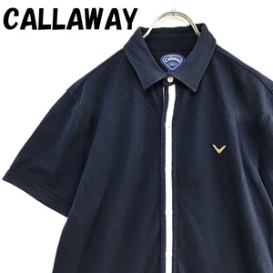 【人気】CALLAWAY｜キャロウェイ ゴルフ ワンポイントロゴ 半袖 シャツ バックロゴ ブラック サイズL/S1196