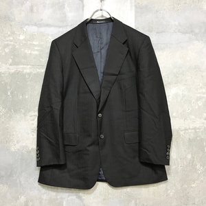 ◆お洒落な逸品◆アクアスキュータム/Aquascutum スーツ ジャケット ストライプ ブラック 94AB4 メンズ D6 ｃ5370 テーラードジャケット