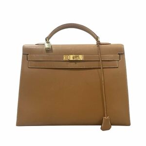 エルメス　ケリー35 ボックスカーフ　カデナ鍵2本　ショルダー　◯W刻印 ゴールド金具　 ハンドバッグ　 HERMES