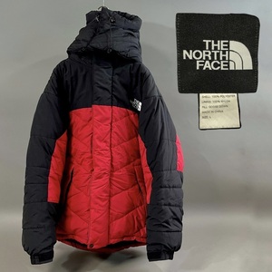 MS1854 THE NORTH FACE ノースフェイス グースダウンジャケット メンズLサイズ レッド ブラック フード 内ポケ (検)アウター 冬 秋 赤 黒