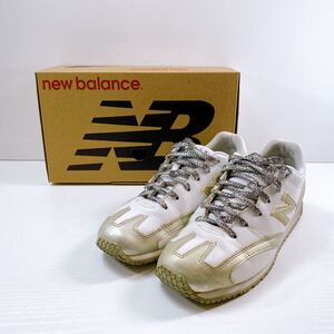 394【中古】NEW BALANCE×神保彰 M150AJW ホワイト/シルバー 24.0cm WHT レザー ニューバランス レディース スニーカー サイン入り 現状品