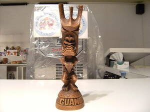 昭和レトロ★アメリカ製★ビンテージ★80年代★当時物 MADE IN GUAM 20.5cm 神様 TIKI ティキ像 ハワイ グアム 置物 オブジェ 人形 南国