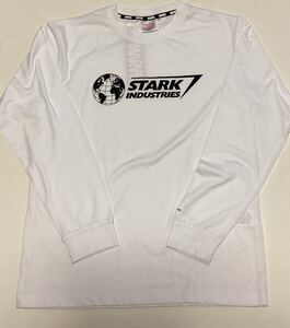 MARVEL マーベル スターク・インダストリーズ ロゴ長袖 Tシャツ◎白◇stark industries ◎Lサイズ◎長期保管・未着用◎タグ付◆ロンT