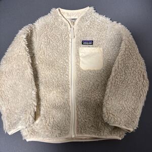 Patagonia パタゴニア 中古 美品 フリース ジャケット 4T ベージュ 子供 Kids 子供服 Fleece ピンク Pink レトロ Retro モコモコ