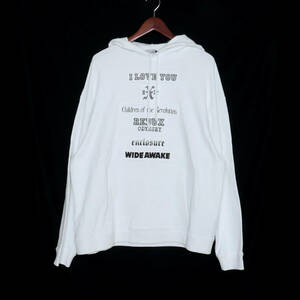 未使用 RAF SIMONS REGULAR FIT HOODIE I LOVE YOU S ホワイト 211-M163A-19003-0010 ラフシモンズ 復刻 アイラブユースウェットパーカー