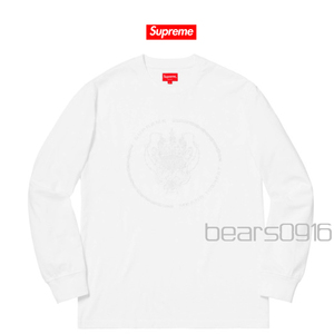 新品アメリカ オンライン購入のSUPREME シュプリーム Crest L/S Top ロングTシャツ 白L