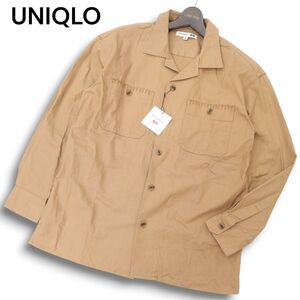 【21AW 新品 未使用】 UNIQLO ユニクロ × JWアンダーソン 刺繍★ 長袖 ツイル オーバーサイズ ワーク シャツ Sz.M　メンズ　C4T08488_9#C